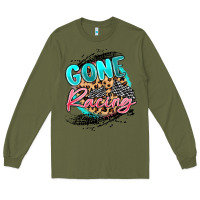Army Green gone racing Long Sleeve Tee - MaliasSmallBusiness
