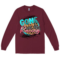 Burgundy gone racing Long Sleeve Tee - MaliasSmallBusiness