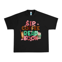 Black sip coffee read book Urban Heavy Tee - MaliasSmallBusiness