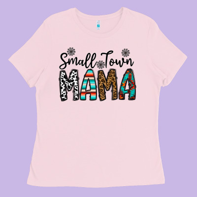 Small Town Mama Ladies Tee Designed By Cowhidedigitalart