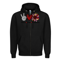 Black peace love sunflower Zipper Hoodie - Bettercallsaul
