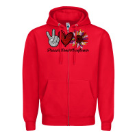 Red peace love sunflower Zipper Hoodie - Bettercallsaul