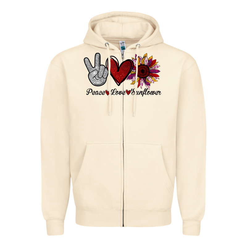 Peace Love Sunflower Zipper Hoodie by Bettercallsaul | Teevron