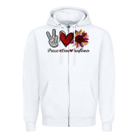 White peace love sunflower Zipper Hoodie - Bettercallsaul