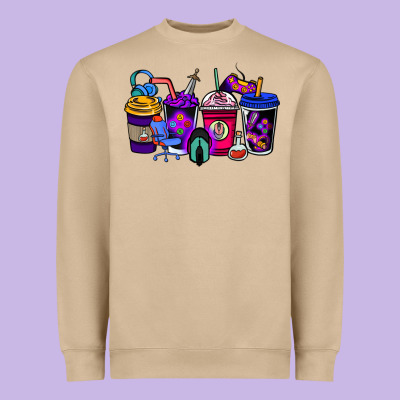 Gaming Coffee Cups Heavyweight Sweatshirt Designed By Nancycooperartshop