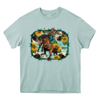 Arona western rodeo horse cowhide sunflowers Heavy Core Tee - BarkalooDesign