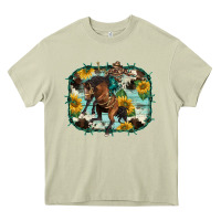 Mossy western rodeo horse cowhide sunflowers Heavy Core Tee - BarkalooDesign