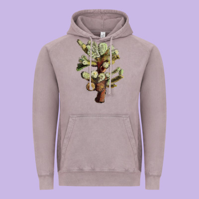Cholla Tree Cactus Vintage Hoodie Designed By Lillyallendesigns