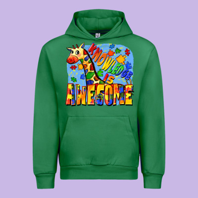 Knowledge Is Awesome Autism Giraffe Urban Hoodie Designed By Fadigitalartstudio