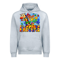Heather Grey Knowledge is awesome Autism giraffe Urban Hoodie - FaDigitalArtStudio