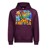 Mauve Wine Knowledge is awesome Autism giraffe Urban Hoodie - FaDigitalArtStudio