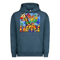 Pigment Midnight Navy Knowledge is awesome Autism giraffe Urban Hoodie - FaDigitalArtStudio