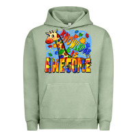 Pigment Oil Green Knowledge is awesome Autism giraffe Urban Hoodie - FaDigitalArtStudio