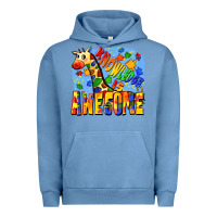Pigment Pebble Blue Knowledge is awesome Autism giraffe Urban Hoodie - FaDigitalArtStudio