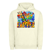 Pigment Pistachio Knowledge is awesome Autism giraffe Urban Hoodie - FaDigitalArtStudio