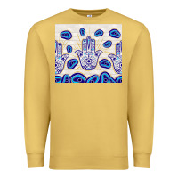 Antique Gold evil eyes with white wooden pattern Premium Sweatshirt - TumblerDesignByShophia