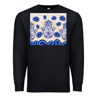 Black evil eyes with white wooden pattern Premium Sweatshirt - TumblerDesignByShophia