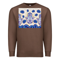 Chestnut evil eyes with white wooden pattern Premium Sweatshirt - TumblerDesignByShophia
