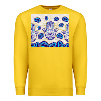 Lemon evil eyes with white wooden pattern Premium Sweatshirt - TumblerDesignByShophia