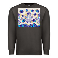 Smoke evil eyes with white wooden pattern Premium Sweatshirt - TumblerDesignByShophia