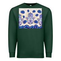 Sports Green evil eyes with white wooden pattern Premium Sweatshirt - TumblerDesignByShophia
