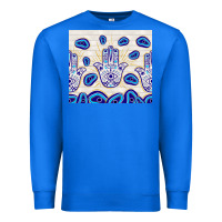 True Royal evil eyes with white wooden pattern Premium Sweatshirt - TumblerDesignByShophia