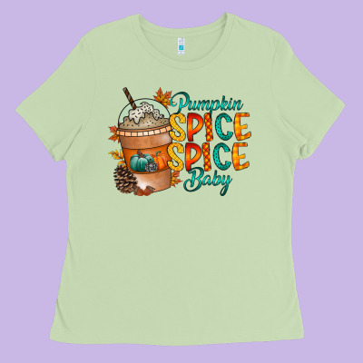 Pumpkin Spice Baby Ladies Tee Designed By Racoondesign