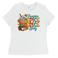 White pumpkin spice baby Ladies Tee - RacoonDesign