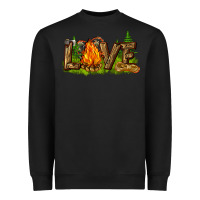 Black camping love Heavyweight Sweatshirt - NancyCooperArtShop