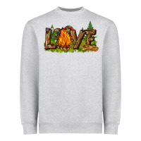 Heather Grey camping love Heavyweight Sweatshirt - NancyCooperArtShop