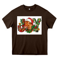 Chocolate Brown christmas heifer joy Heavy Core Tee - FaDigitalArtStudio