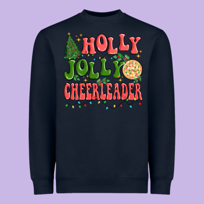 Holly Jolly Cheerleader Heavyweight Sweatshirt Designed By Maliassmallbusiness