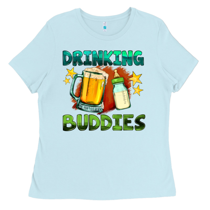 Drinking Buddies With Baby Bottle And Beer Ladies Tee by HRA Design Shop | Teevron
