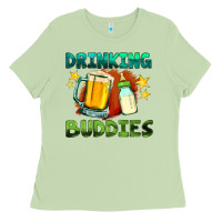 Matcha drinking buddies with baby bottle and beer Ladies Tee - HRA Design Shop