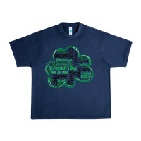 Navy st patricks day shamrock typography Urban Heavy Tee - MaliasSmallBusiness