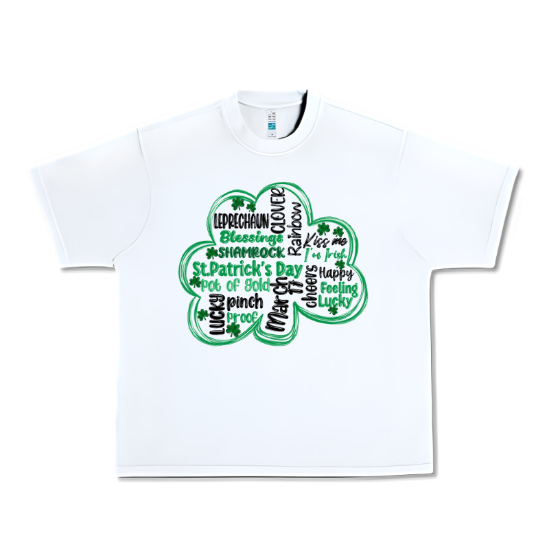 St Patricks Day Shamrock Typography Urban Heavy Tee by MaliasSmallBusiness | Teevron