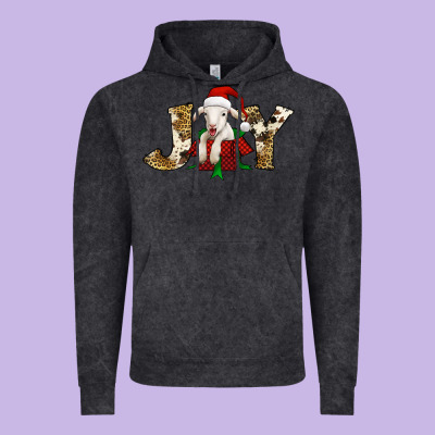 Joy Christmas Lamb Vintage Hoodie Designed By Jasminsmagicworld