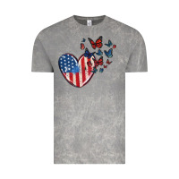 Cloud Rock 4th of july american flag heart butterfly Vintage Tee - MaliasSmallBusiness