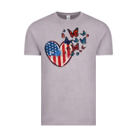 Vintage Zinc 4th of july american flag heart butterfly Vintage Tee - MaliasSmallBusiness