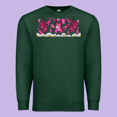 Cancer Ribbon With Daisy Premium Sweatshirt Designed By Tumblerdesignbyshophia