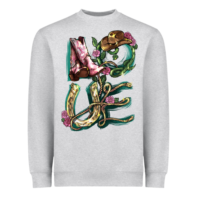 Love Boots Horseshoe Cowboy Heavyweight Sweatshirt by NancyCooperArtShop | Teevron