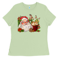 Matcha santa and hot cocoa cup Ladies Tee - FaDigitalArtStudio
