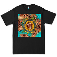 Black football leopard turquoise sunflower seamless pattern Premium Tee - JahusDesignShop