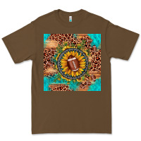 Cacao football leopard turquoise sunflower seamless pattern Premium Tee - JahusDesignShop