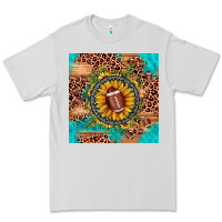 Dove Grey football leopard turquoise sunflower seamless pattern Premium Tee - JahusDesignShop