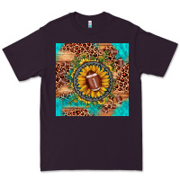 Plum football leopard turquoise sunflower seamless pattern Premium Tee - JahusDesignShop