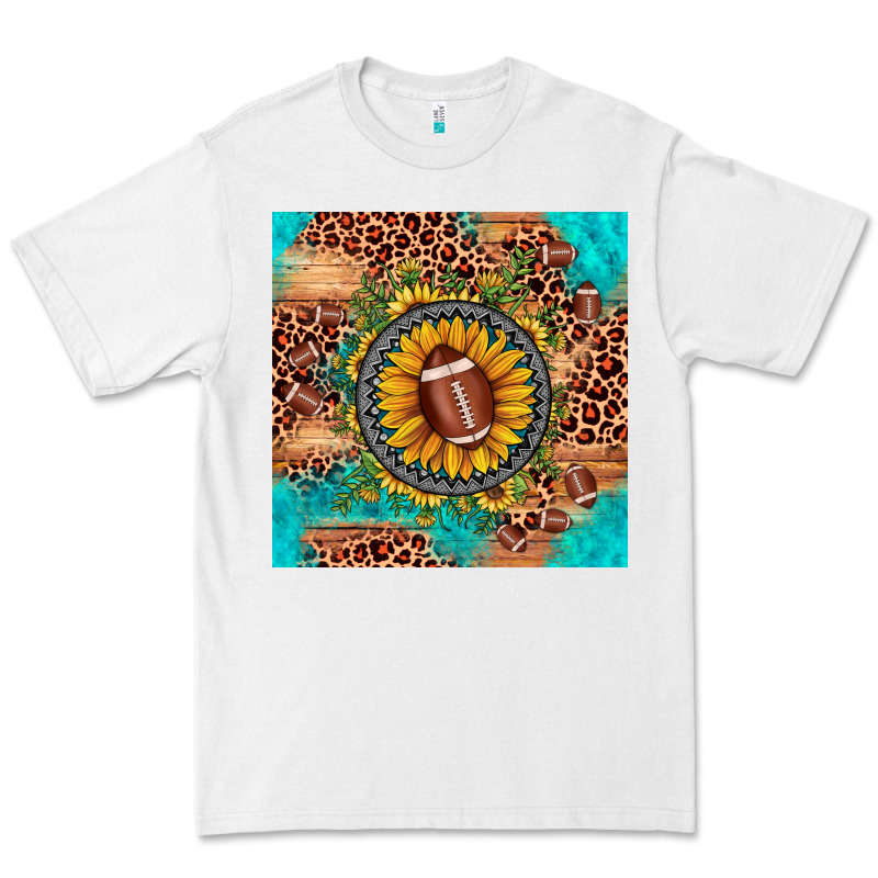 Football Leopard Turquoise Sunflower Seamless Pattern Premium Tee by JahusDesignShop | Teevron
