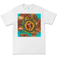 White football leopard turquoise sunflower seamless pattern Premium Tee - JahusDesignShop