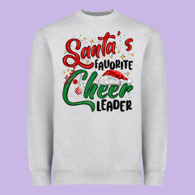 Santa S Favorite Cheer Leader Heavyweight Sweatshirt Designed By Maliassmallbusiness
