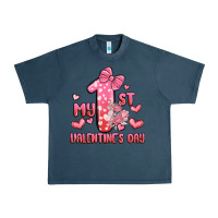 Midnight Navy my first valentines day Urban Heavy Tee - MaliasSmallBusiness